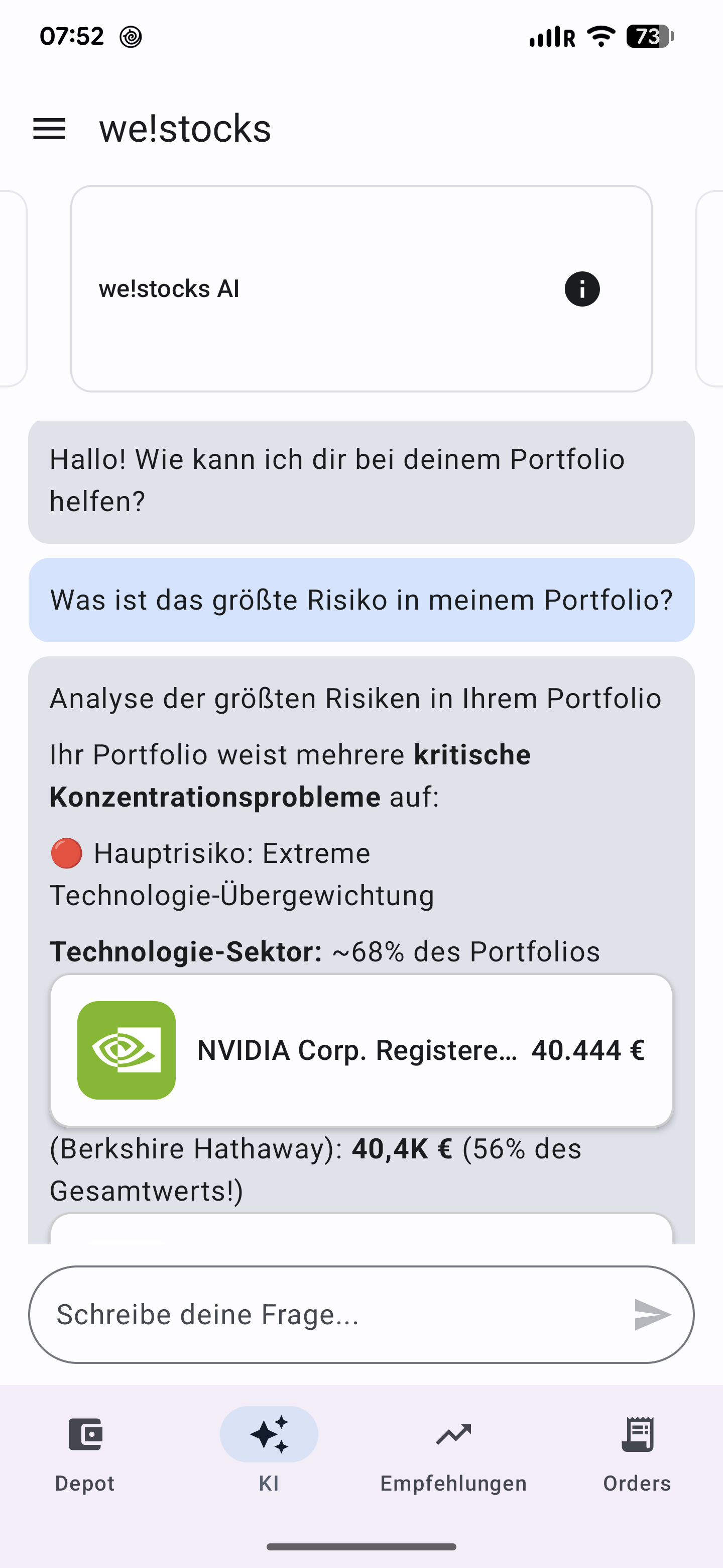 KI-Chat in we!stocks